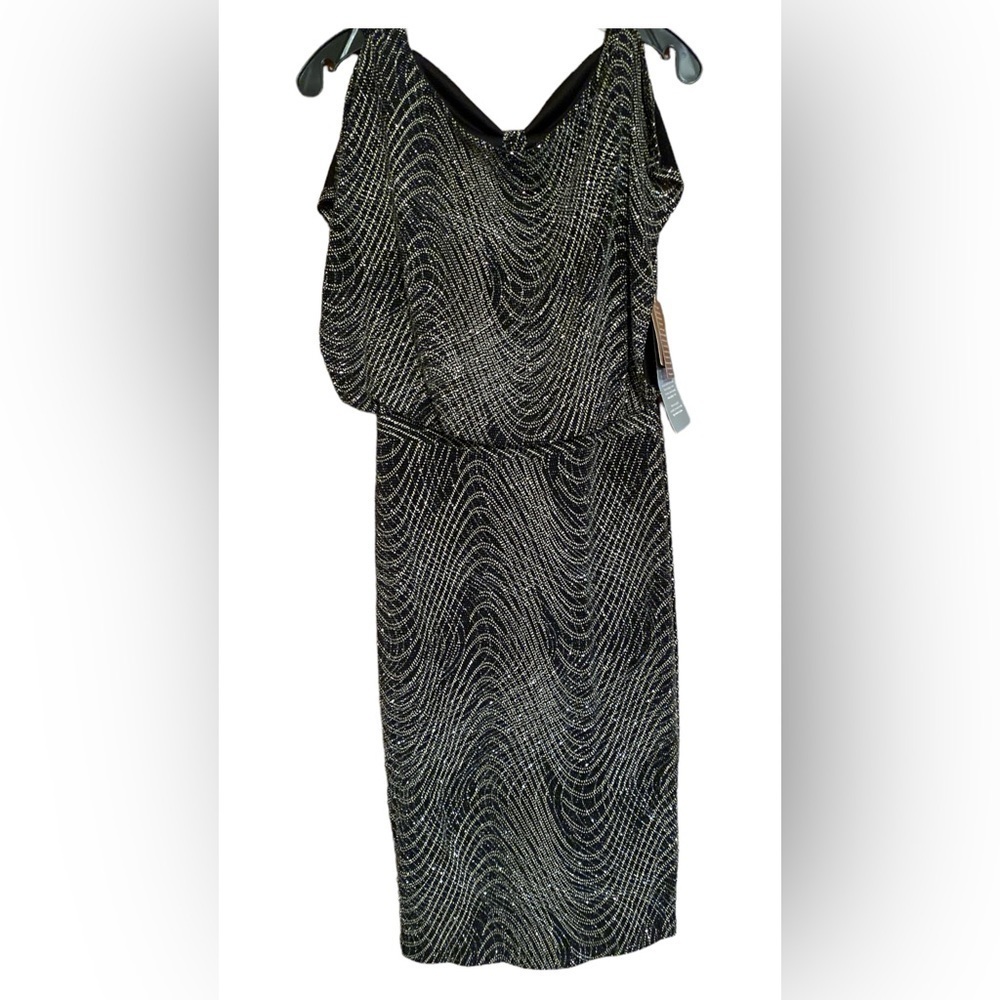 NWT Melrose Sequined sheath lined  sparkly, party little black dress midi